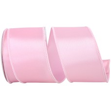 2.5 Inch Pink Satin Ribbon With Wired Edges, 10 Yard Spool (1 Spool) SALE ITEM